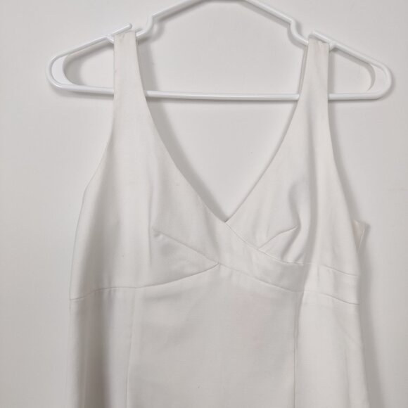 Hugo Buscati Women's White Mini Dress V-neck Size 8 Bodycon Business Casual - Picture 2 of 8